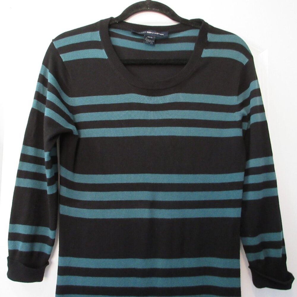 French Connection Red Striped black knit dress, size 10